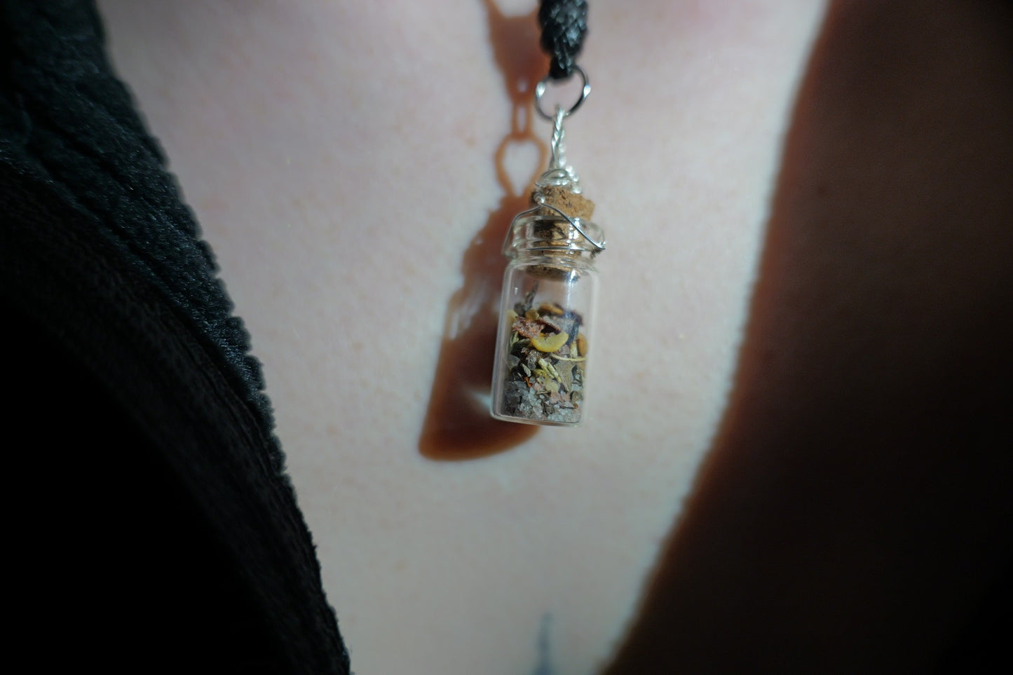 Mini Protection Spell Jar Adjustable Necklace