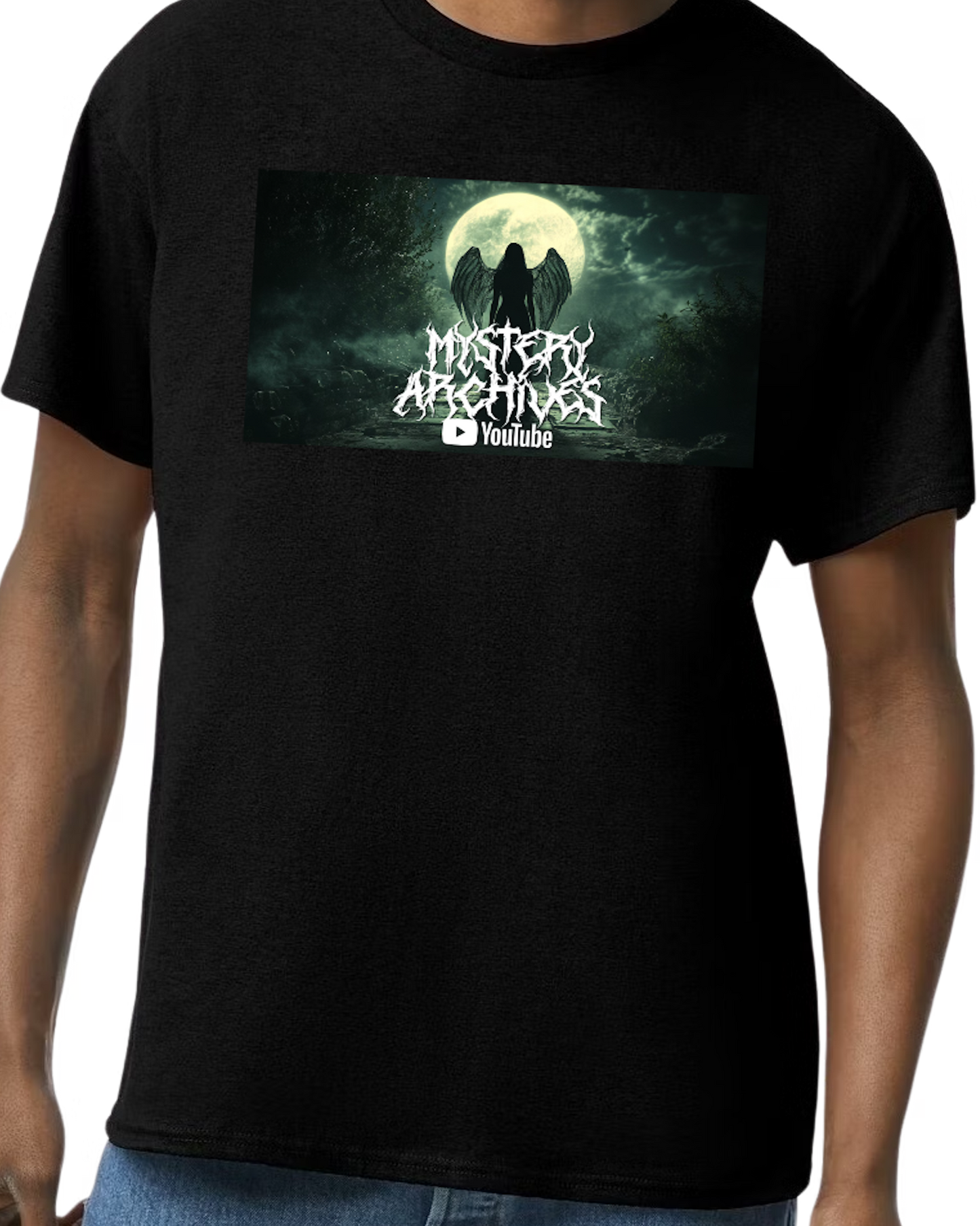 Mystery Archives Metal Logo Angel or Demon Shirt