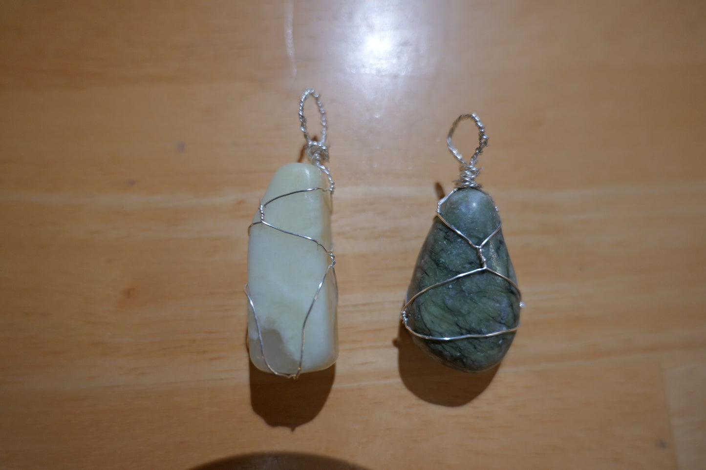 Mystery Jade Wire Wrap Pendant Necklace